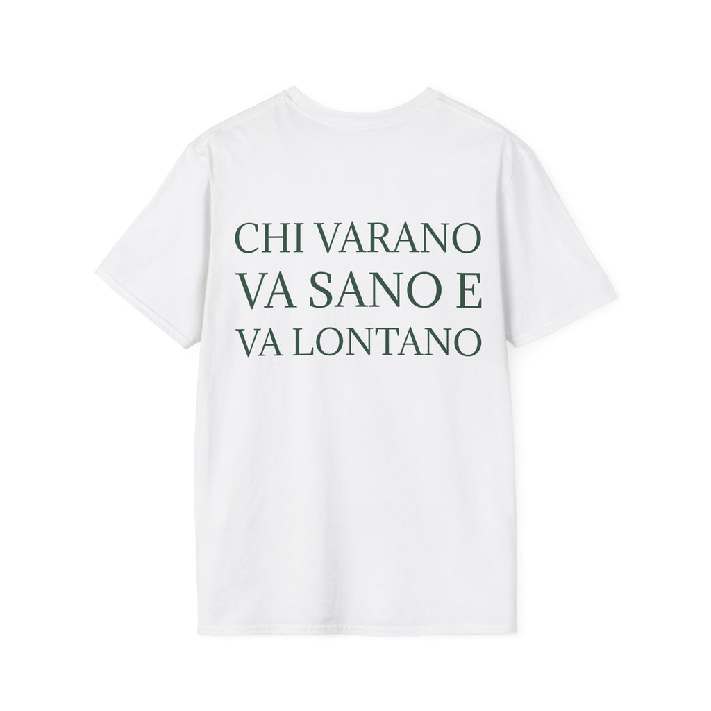 T-Shirt Varano Motto | Maglietta Bianca Unisex Minimal
