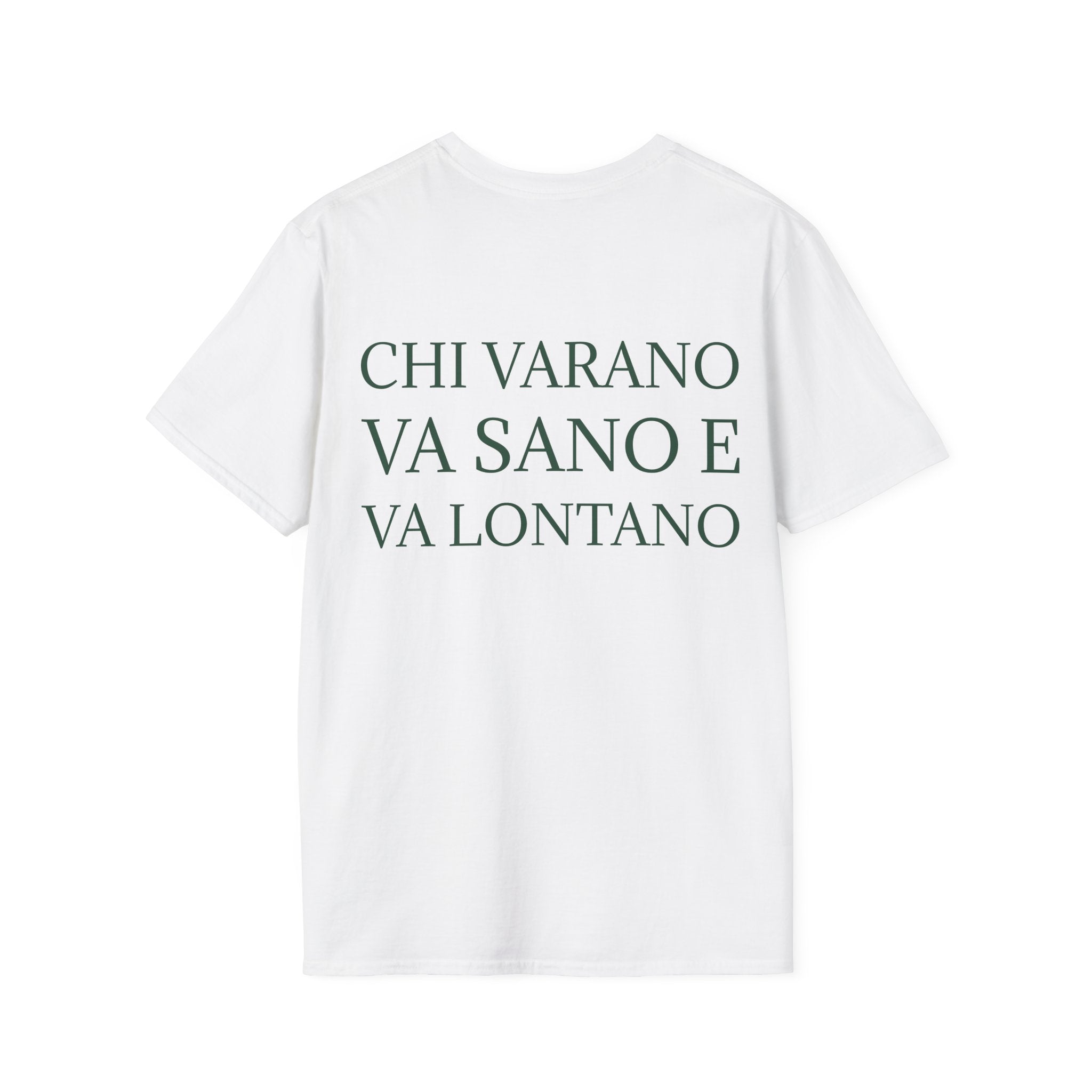T-Shirt Varano Motto | Maglietta Bianca Unisex Minimal